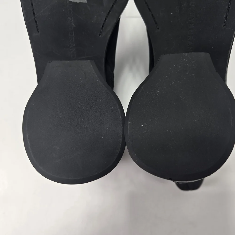 Lucky Brand Women's Caddier Black Block Heel Ankle Booties Boots Size 7.5 7 1/2